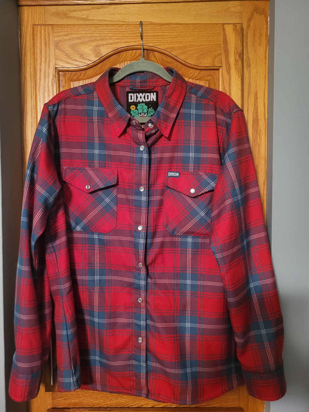 DIXXON Red and Blue Plaid Button-Up Shirt